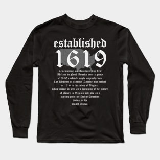 Project 1619 Established American Map Vintage Black History Long Sleeve T-Shirt